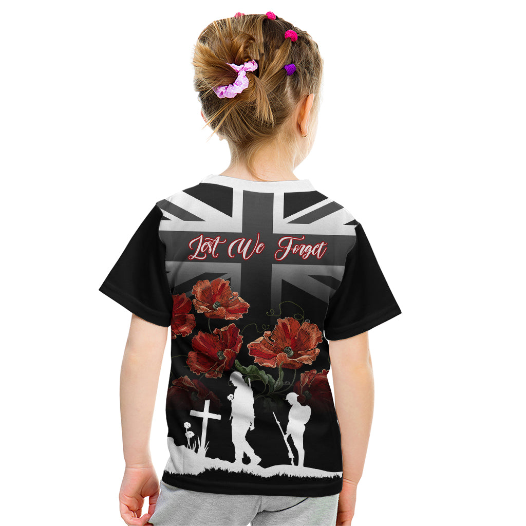Remembrance Day Kid T Shirt Lest We Forget Poppy Flower - Wonder Print Shop