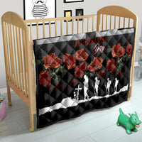 Remembrance Day Quilt Lest We Forget Poppy Flower - Wonder Print Shop
