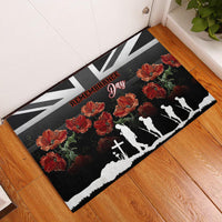 Remembrance Day Rubber Doormat Lest We Forget Poppy Flower - Wonder Print Shop