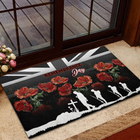 Remembrance Day Rubber Doormat Lest We Forget Poppy Flower - Wonder Print Shop