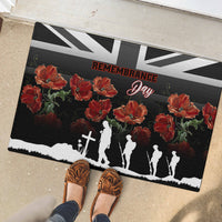 Remembrance Day Rubber Doormat Lest We Forget Poppy Flower - Wonder Print Shop