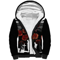Remembrance Day Sherpa Hoodie Lest We Forget Poppy Flower - Wonder Print Shop