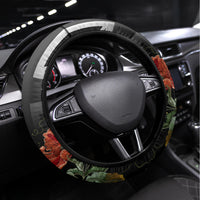 Remembrance Day Steering Wheel Cover Lest We Forget Poppy Flower - Wonder Print Shop