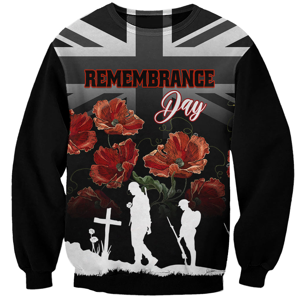 Remembrance Day Sweatshirt Lest We Forget Poppy Flower - Wonder Print Shop