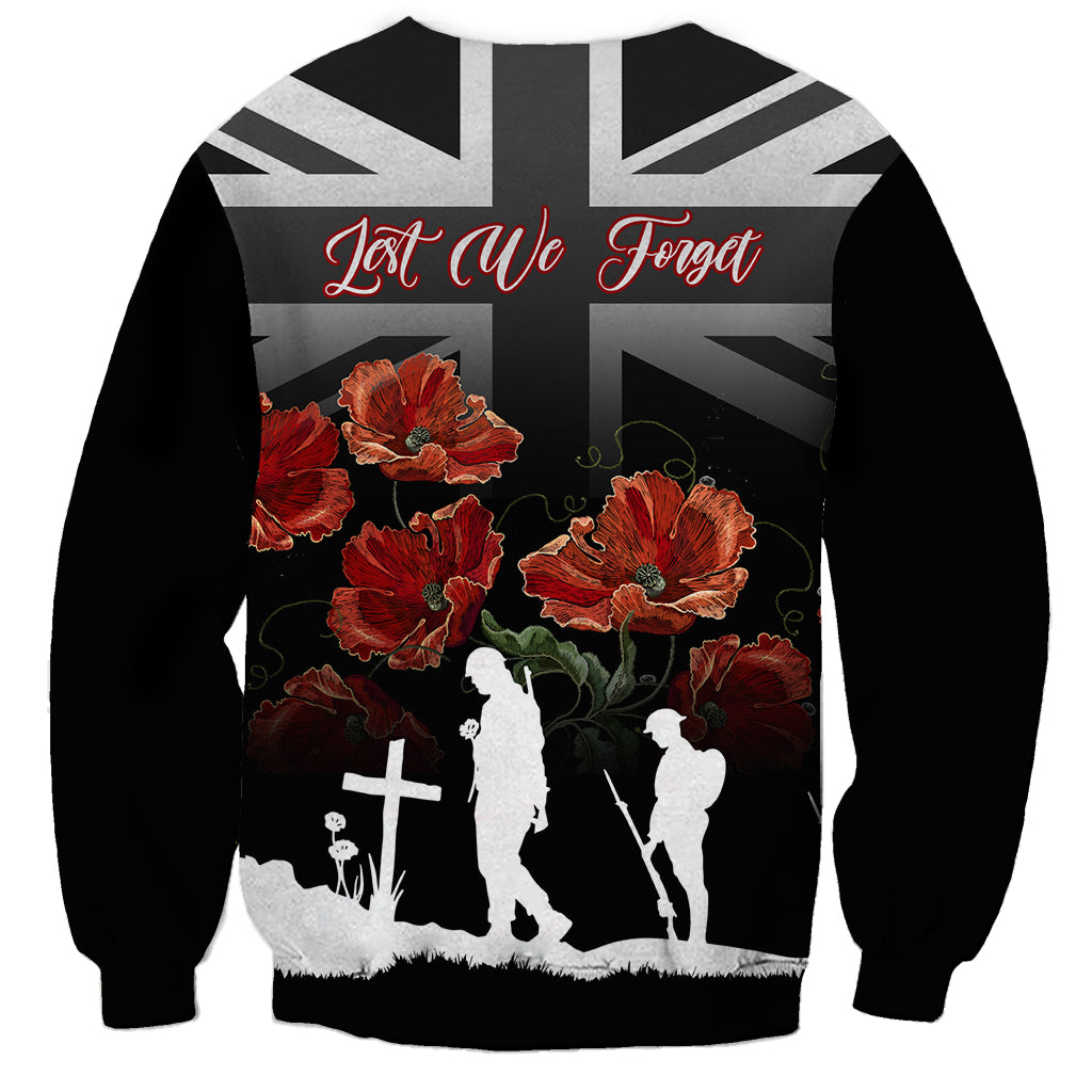 Remembrance Day Sweatshirt Lest We Forget Poppy Flower - Wonder Print Shop