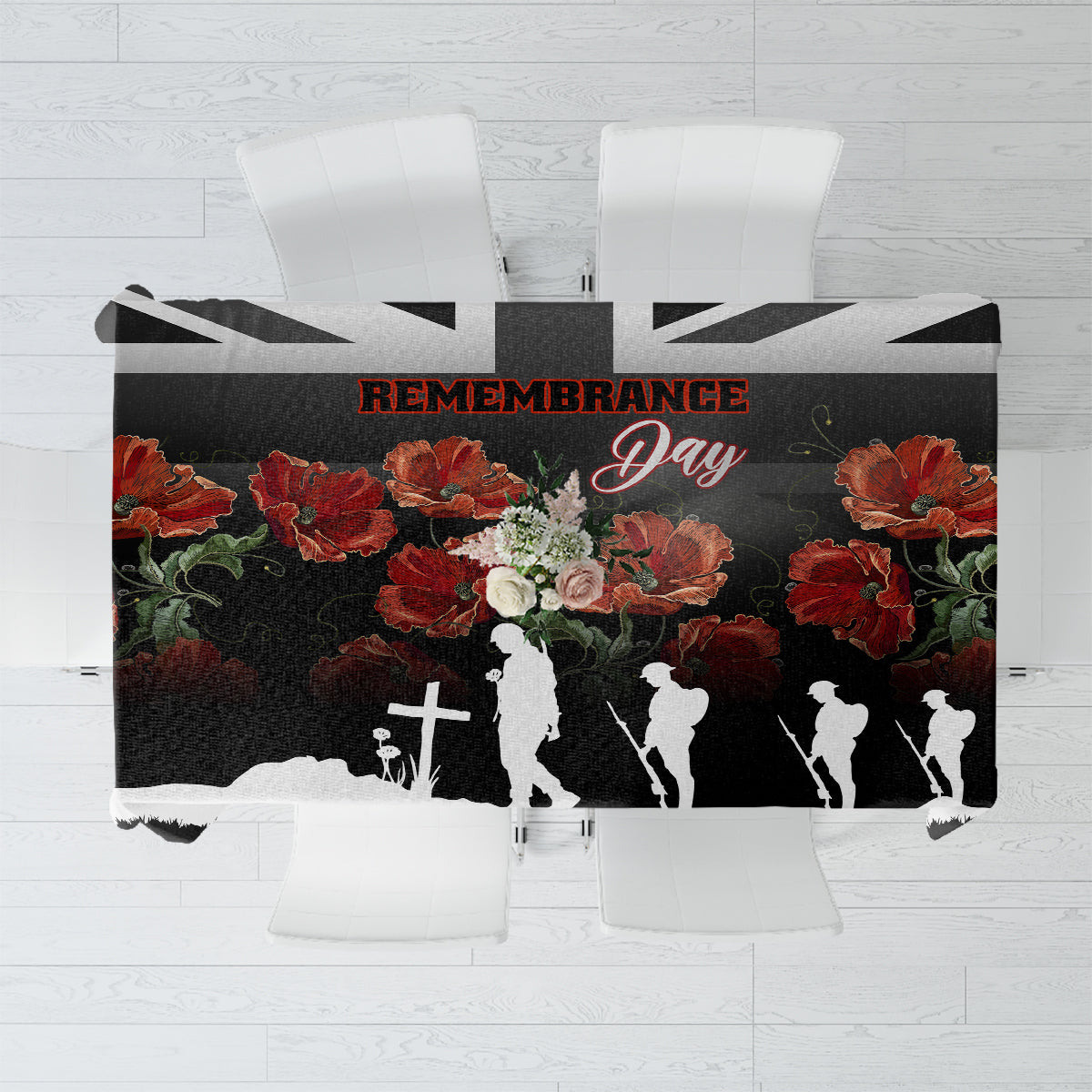 Remembrance Day Tablecloth Lest We Forget Poppy Flower - Wonder Print Shop