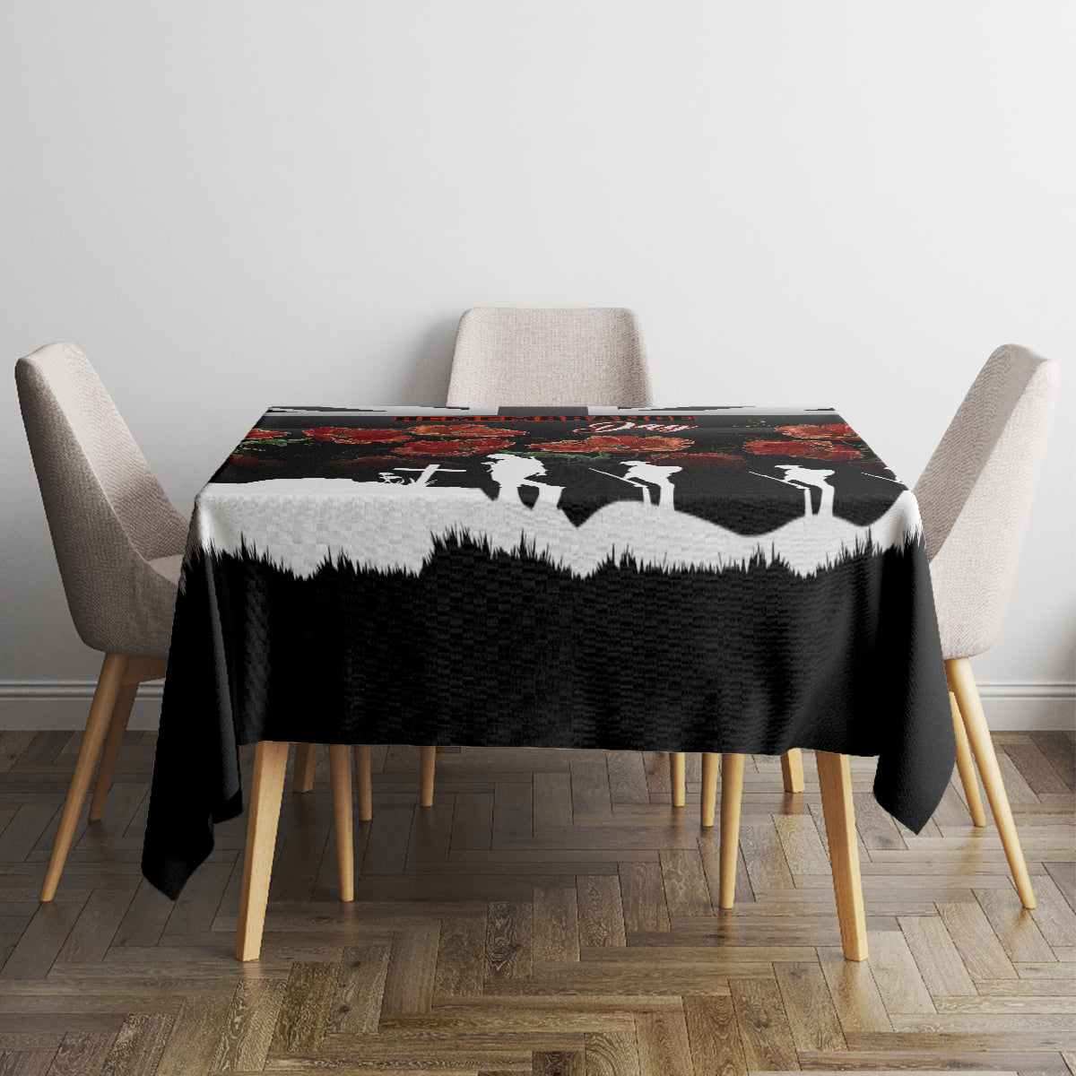 Remembrance Day Tablecloth Lest We Forget Poppy Flower - Wonder Print Shop