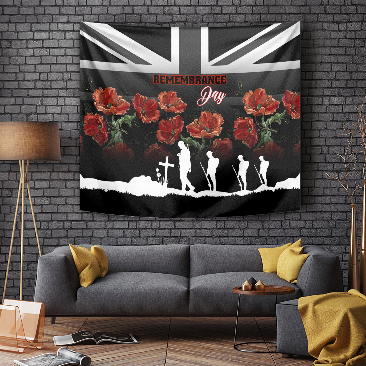 Remembrance Day Tapestry Lest We Forget Poppy Flower - Wonder Print Shop