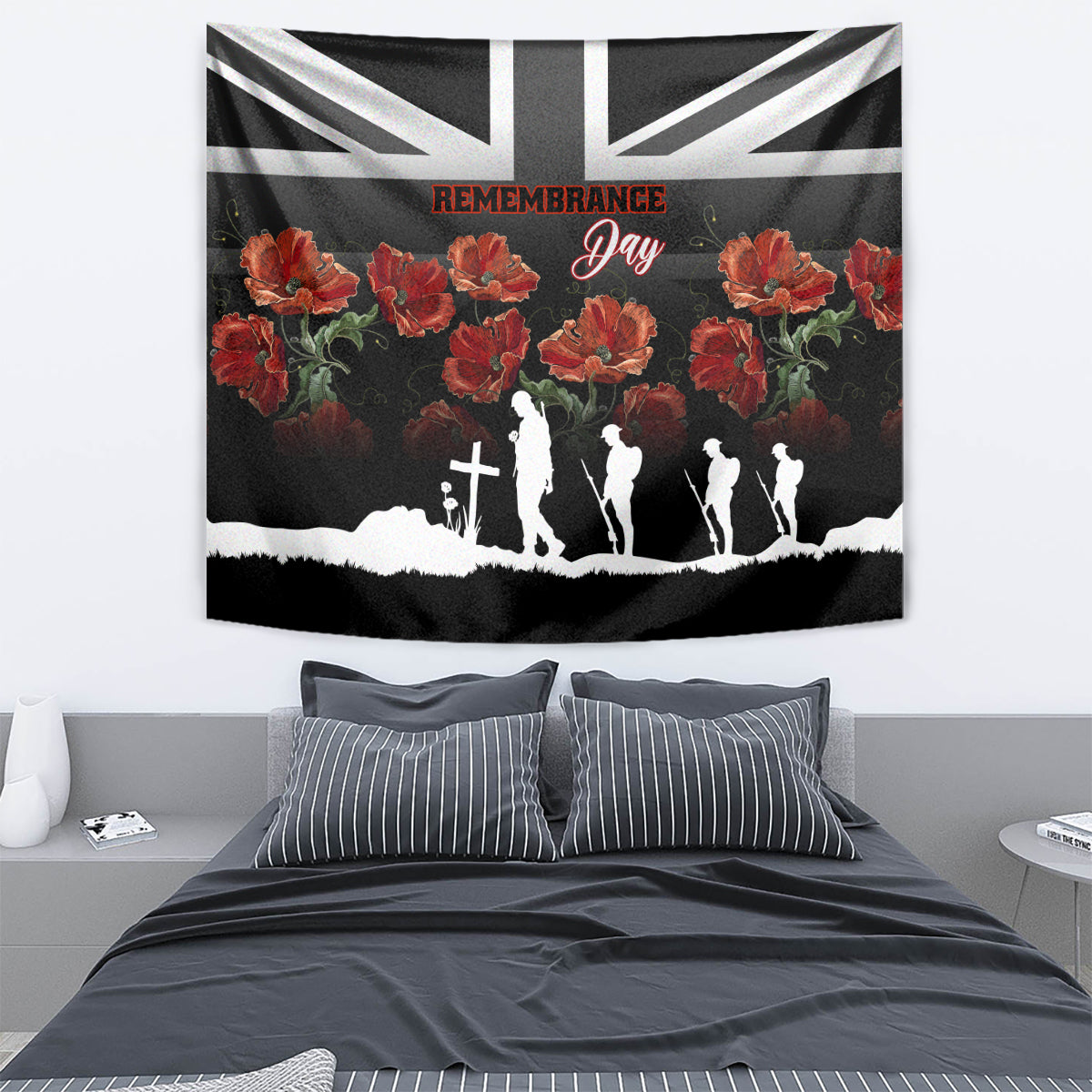 Remembrance Day Tapestry Lest We Forget Poppy Flower - Wonder Print Shop