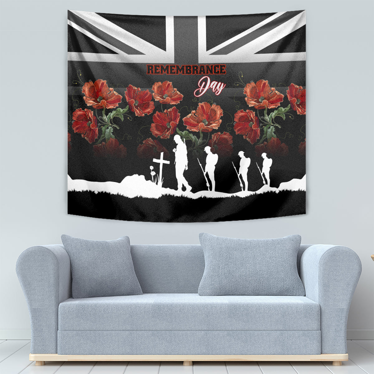 Remembrance Day Tapestry Lest We Forget Poppy Flower - Wonder Print Shop
