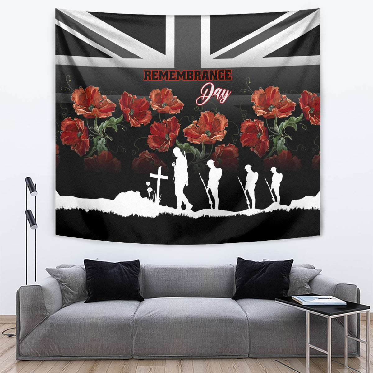 Remembrance Day Tapestry Lest We Forget Poppy Flower - Wonder Print Shop