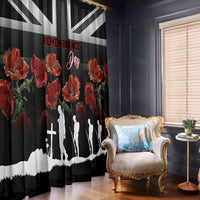 Remembrance Day Window Curtain Lest We Forget Poppy Flower - Wonder Print Shop
