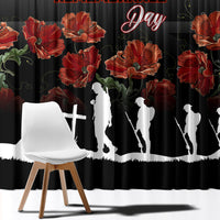 Remembrance Day Window Curtain Lest We Forget Poppy Flower - Wonder Print Shop