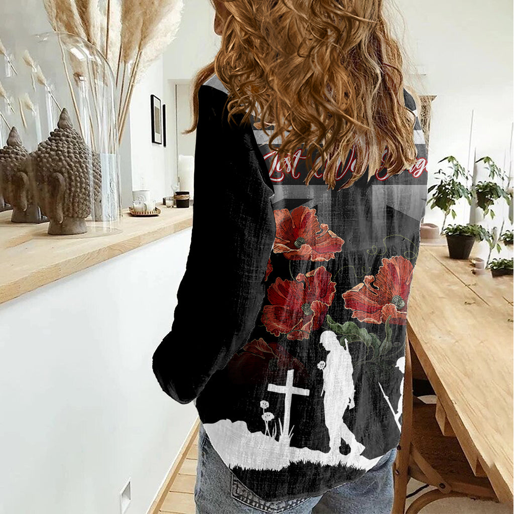 Remembrance Day Women Casual Shirt Lest We Forget Poppy Flower - Wonder Print Shop