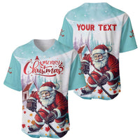 Personalized Canada Santa Playing Hockey Baseball Jersey - Wonder Print Shop
