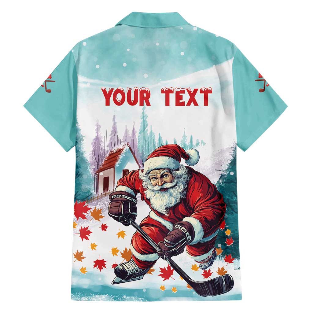 Personalized Canada Santa Playing Hockey Family Matching Off Shoulder Maxi Dress and Hawaiian Shirt - Wonder Print Shop