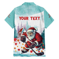 Personalized Canada Santa Playing Hockey Family Matching Off Shoulder Short Dress and Hawaiian Shirt - Wonder Print Shop