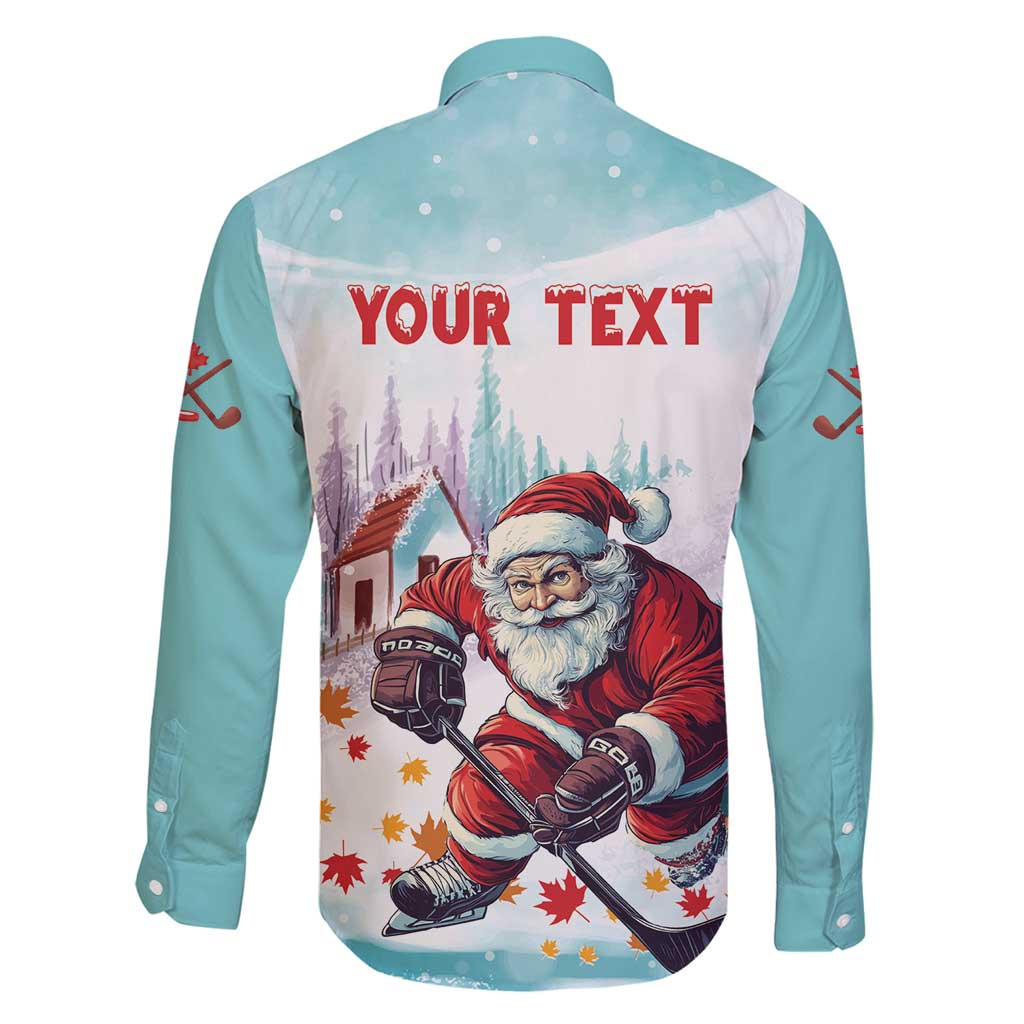 Personalized Canada Santa Playing Hockey Family Matching Off Shoulder Short Dress and Hawaiian Shirt - Wonder Print Shop