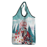 Canada Santa Playing Hockey Grocery Bag