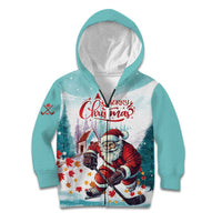 Personalized Canada Santa Playing Hockey Kid Hoodie - Wonder Print Shop