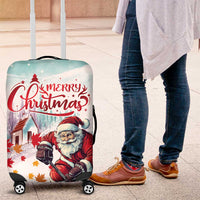 Canada Santa Playing Hockey Luggage Cover - Wonder Print Shop