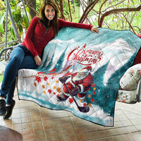 Canada Santa Playing Hockey Quilt - Wonder Print Shop