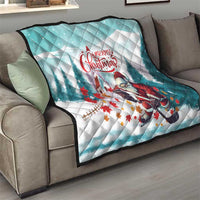 Canada Santa Playing Hockey Quilt - Wonder Print Shop