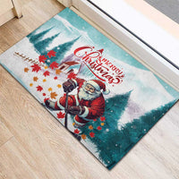 Canada Santa Playing Hockey Rubber Doormat - Wonder Print Shop