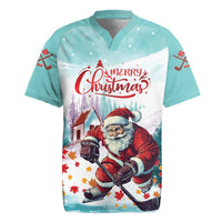 Personalized Canada Santa Playing Hockey Rugby Jersey - Wonder Print Shop