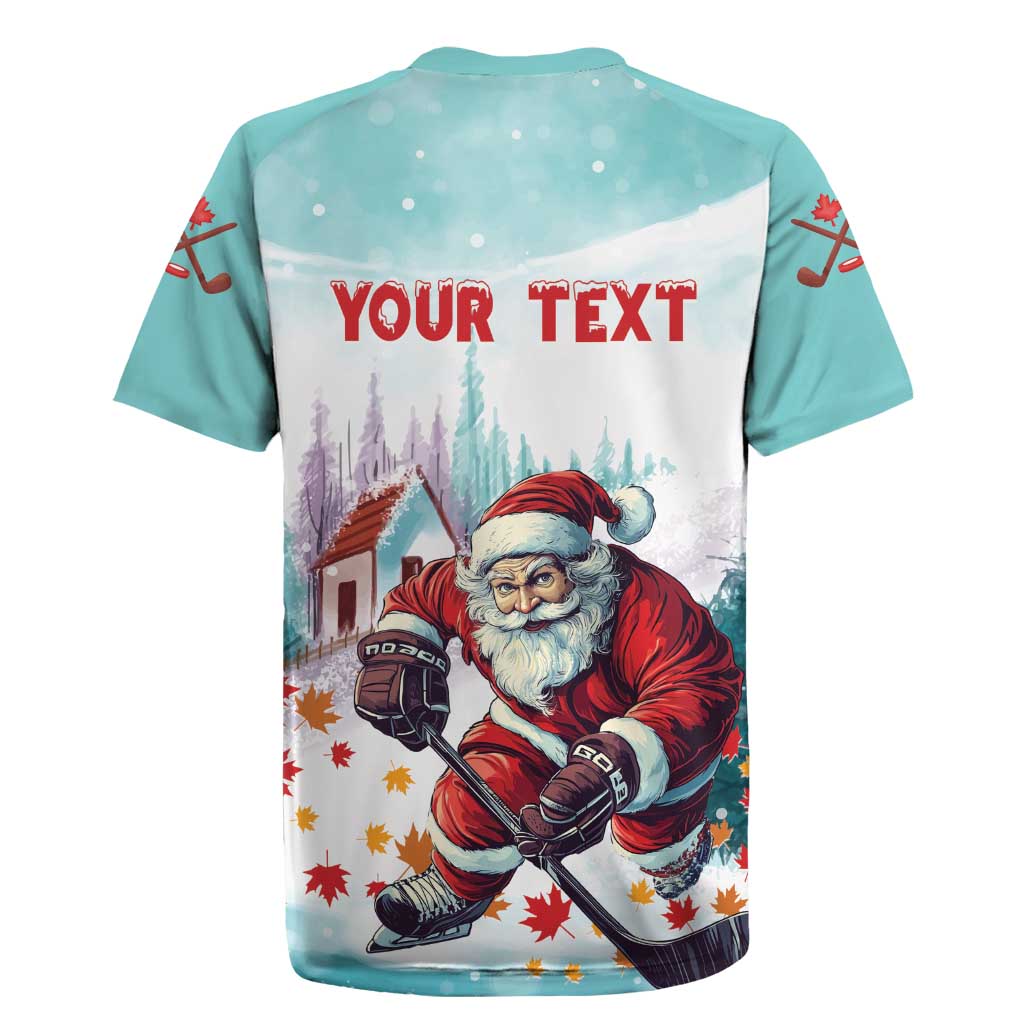 Personalized Canada Santa Playing Hockey Rugby Jersey - Wonder Print Shop