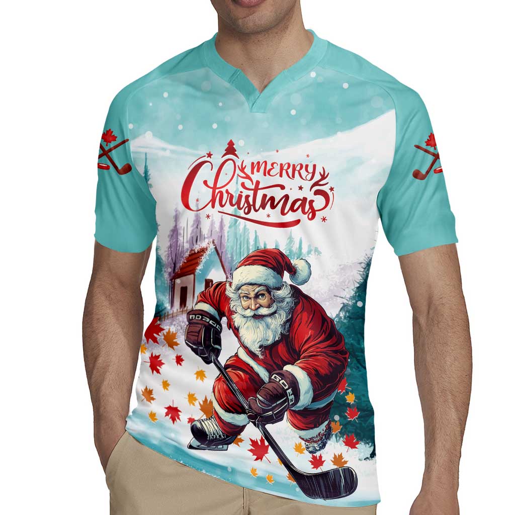 Personalized Canada Santa Playing Hockey Rugby Jersey - Wonder Print Shop