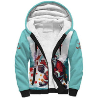 Personalized Canada Santa Playing Hockey Sherpa Hoodie - Wonder Print Shop