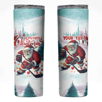 Personalized Canada Santa Playing Hockey Skinny Tumbler - Wonder Print Shop