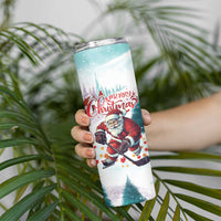 Personalized Canada Santa Playing Hockey Skinny Tumbler - Wonder Print Shop