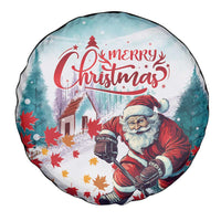 Canada Santa Playing Hockey Spare Tire Cover - Wonder Print Shop