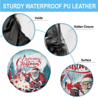 Canada Santa Playing Hockey Spare Tire Cover - Wonder Print Shop