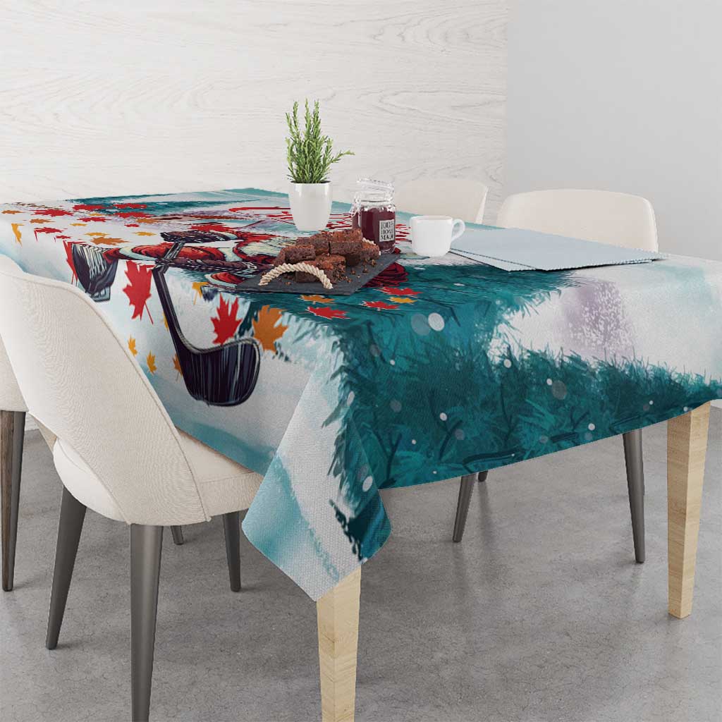 Canada Santa Playing Hockey Tablecloth - Wonder Print Shop