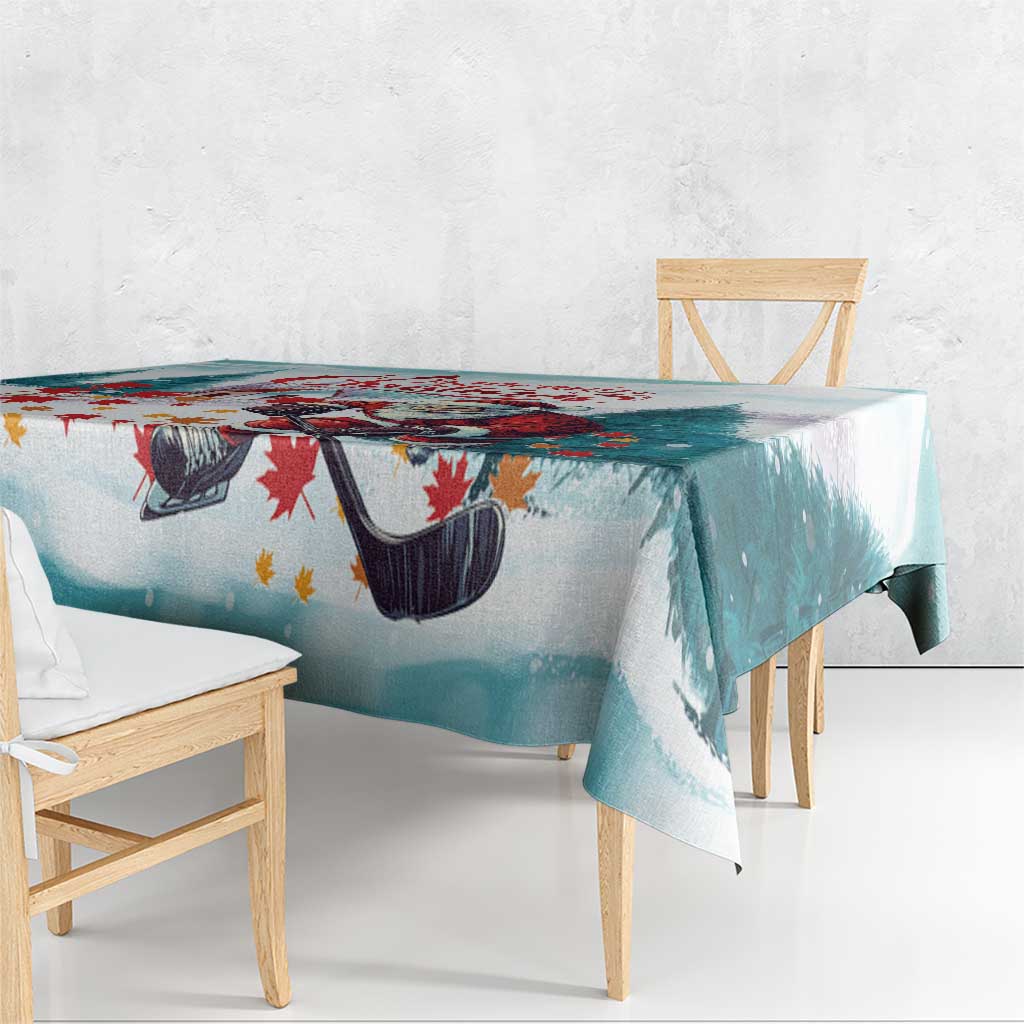 Canada Santa Playing Hockey Tablecloth - Wonder Print Shop