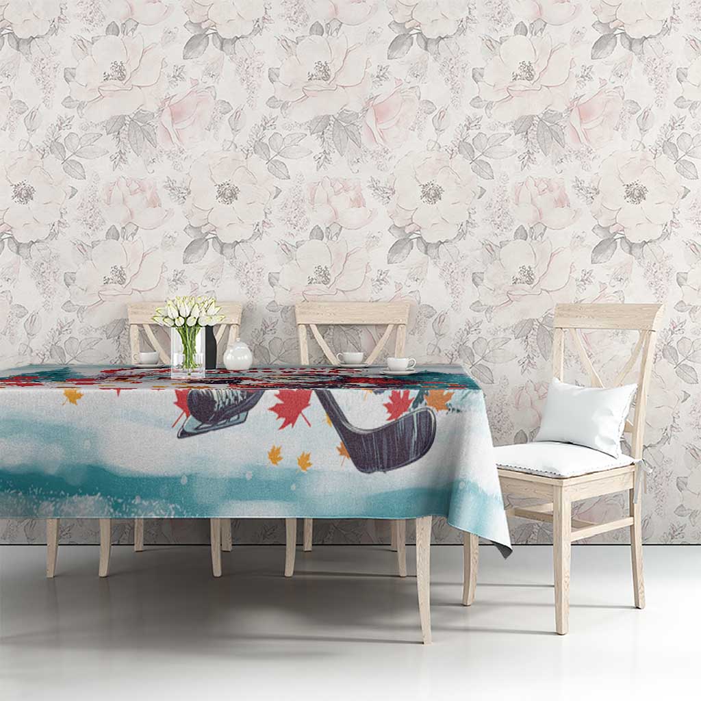 Canada Santa Playing Hockey Tablecloth - Wonder Print Shop