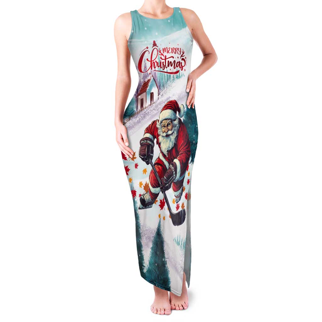 Personalized Canada Santa Playing Hockey Tank Maxi Dress - Wonder Print Shop