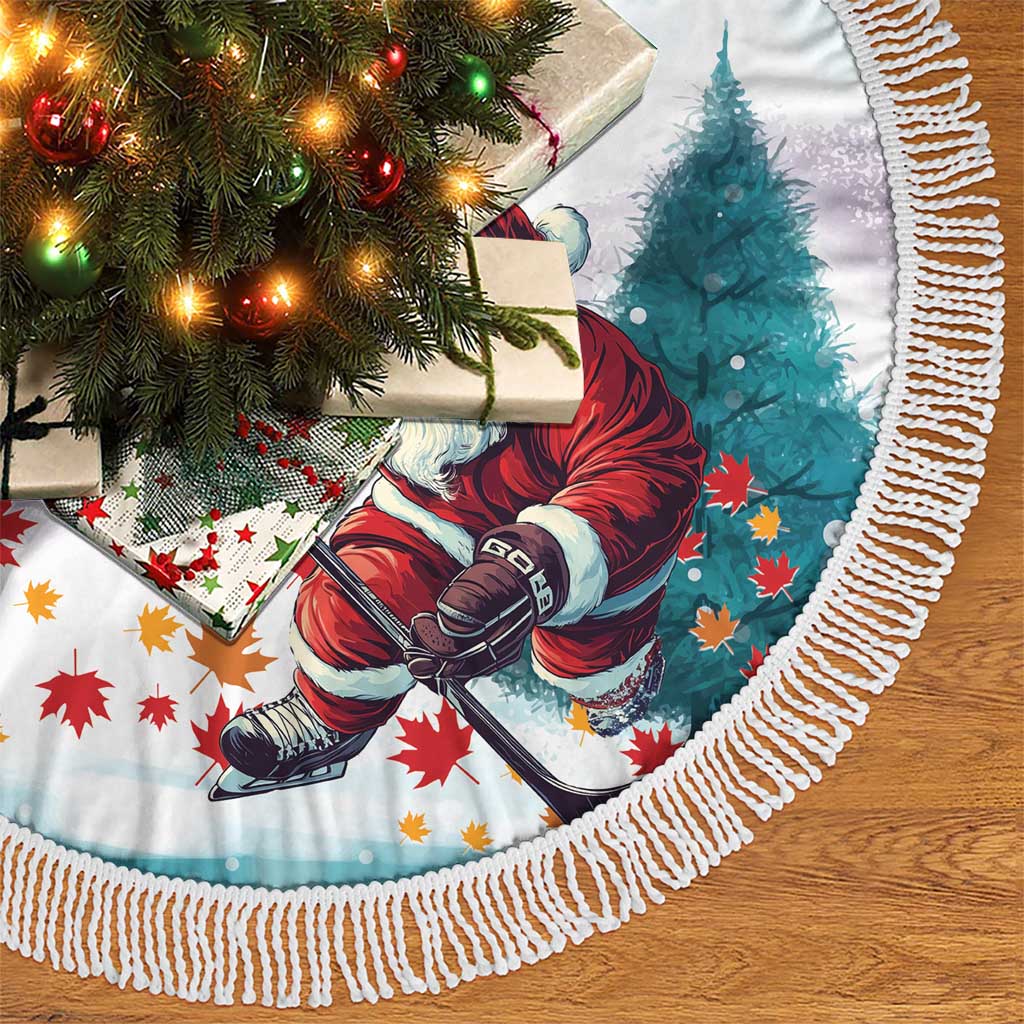 Canada Santa Playing Hockey Tree Skirt - Wonder Print Shop