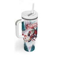 Personalized Canada Santa Playing Hockey Tumbler With Handle - Wonder Print Shop