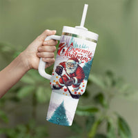 Personalized Canada Santa Playing Hockey Tumbler With Handle - Wonder Print Shop