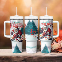 Personalized Canada Santa Playing Hockey Tumbler With Handle - Wonder Print Shop