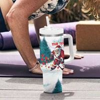 Personalized Canada Santa Playing Hockey Tumbler With Handle - Wonder Print Shop