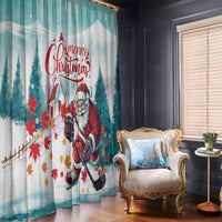 Canada Santa Playing Hockey Window Curtain - Wonder Print Shop