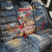 Merry Christmoose Back Car Seat Cover Santa Claus Riding Moose Starry Night - Wonder Print Shop