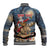 Personalized Merry Christmoose Baseball Jacket Santa Claus Riding Moose Starry Night - Wonder Print Shop