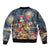 Personalized Merry Christmoose Bomber Jacket Santa Claus Riding Moose Starry Night - Wonder Print Shop
