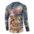 Personalized Merry Christmoose Button Sweatshirt Santa Claus Riding Moose Starry Night - Wonder Print Shop